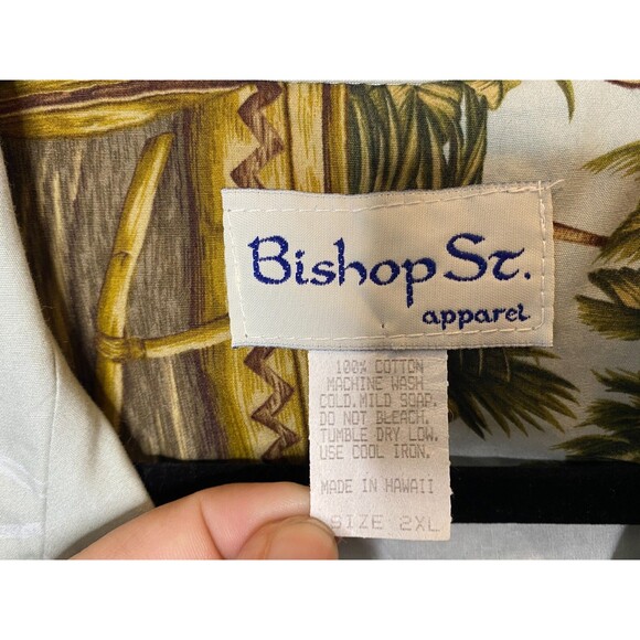 Bishop Street Apparel Hawaiian Shirt Mens Size 2XL Floral Made in Hawaii Cotton - Picture 6 of 9
